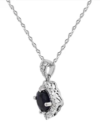 Macy's Sapphire (1 ct. t.w.) & Diamond (1/6 ct. t.w.) Pendant Necklace in 14k White Gold