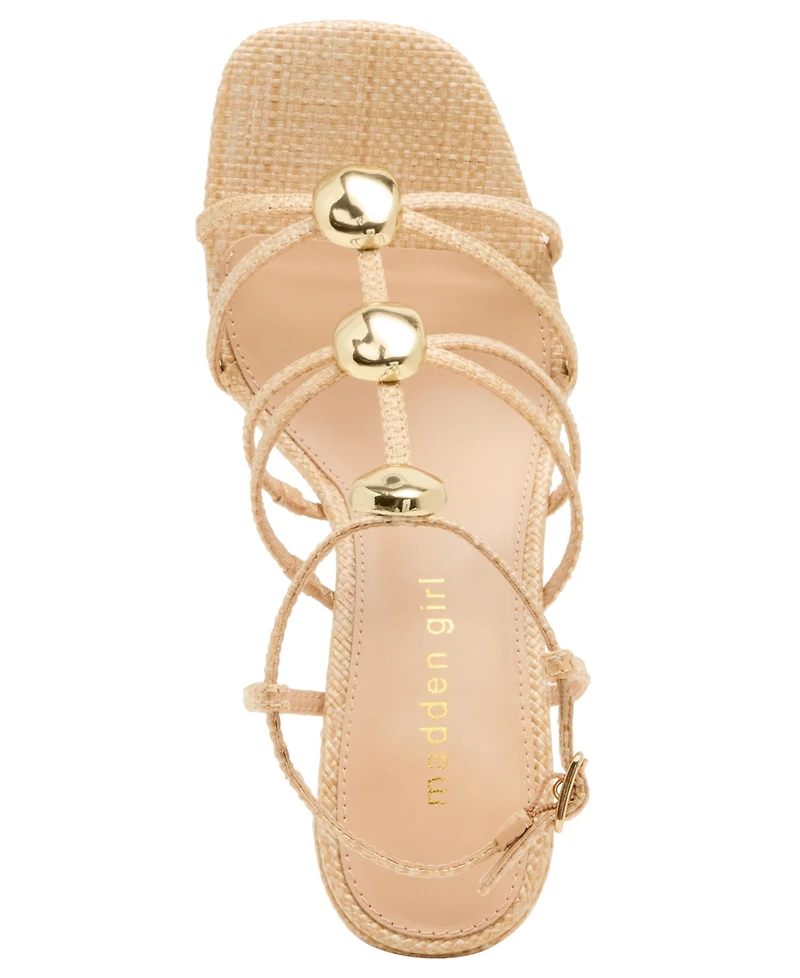 Madden Girl Women's Layla Embellished Strappy Block Heel Sandals