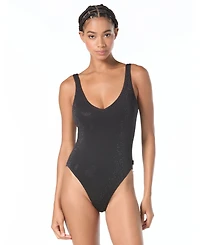 Michael Kors Women's V-Neck One-Piece Swimsuit
