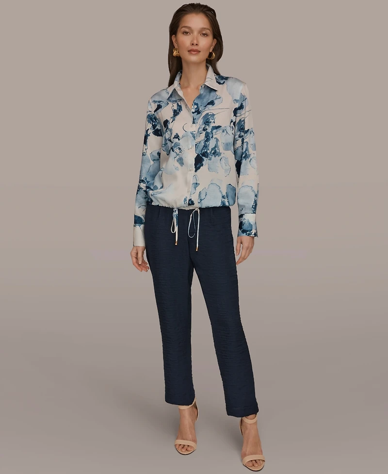 Donna Karan New York Women's Printed Long-Sleeve Top