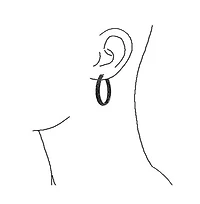 Bling Jewelry Large Cubic Zirconia Pave Cz Big Oval Black Hoop Earrings Inside Out Design