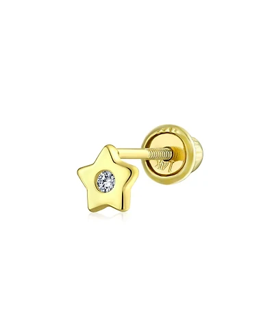 Bling Jewelry Tiny 3MM Cz 14K Gold Cartilage Ear Piercing Star Stud Earring Screwback