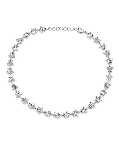 Bling Jewelry Celestial Multi Cz Star Anklet Strand .925 Sterling Silver Strand Ankle Bracelet