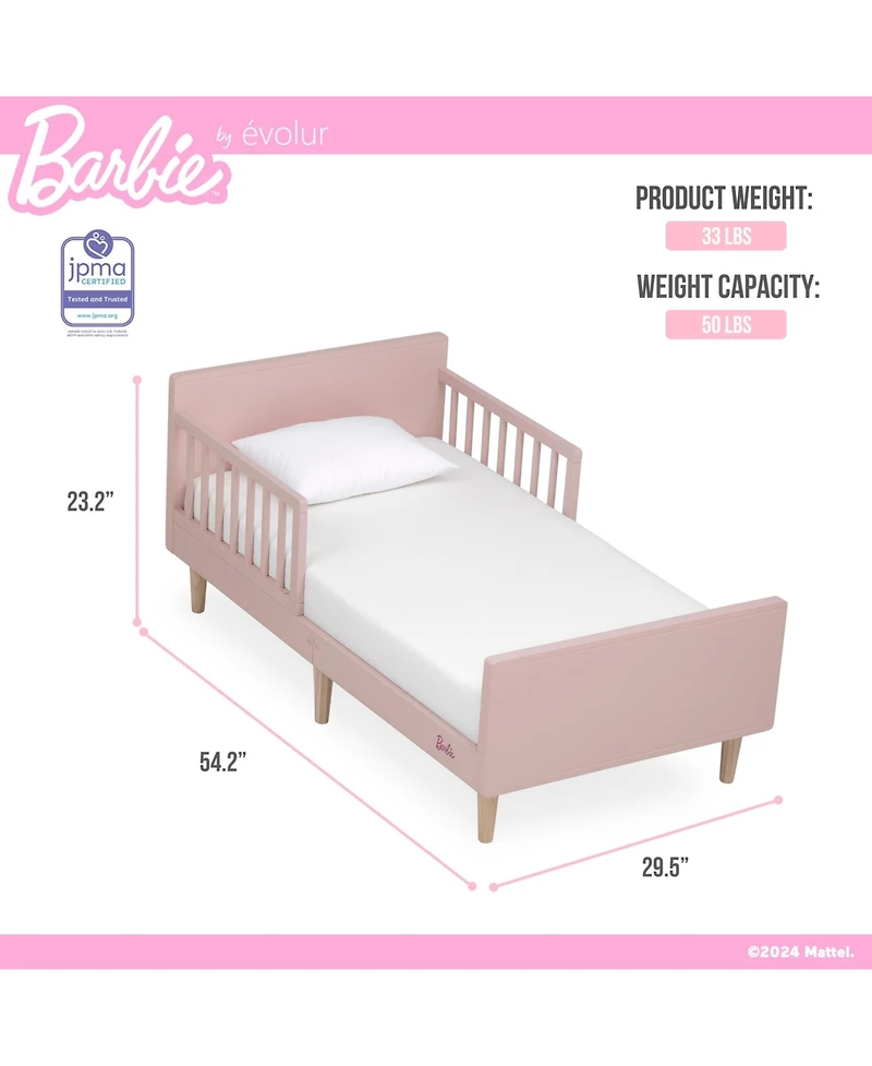 Evolur Barbie Los Altos Toddler Bed Blush