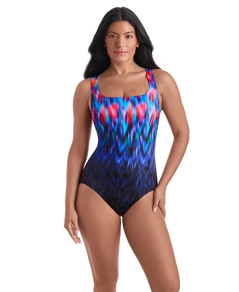 ShapeSolver Women's Scoop Neck One-Piece Swimsuit