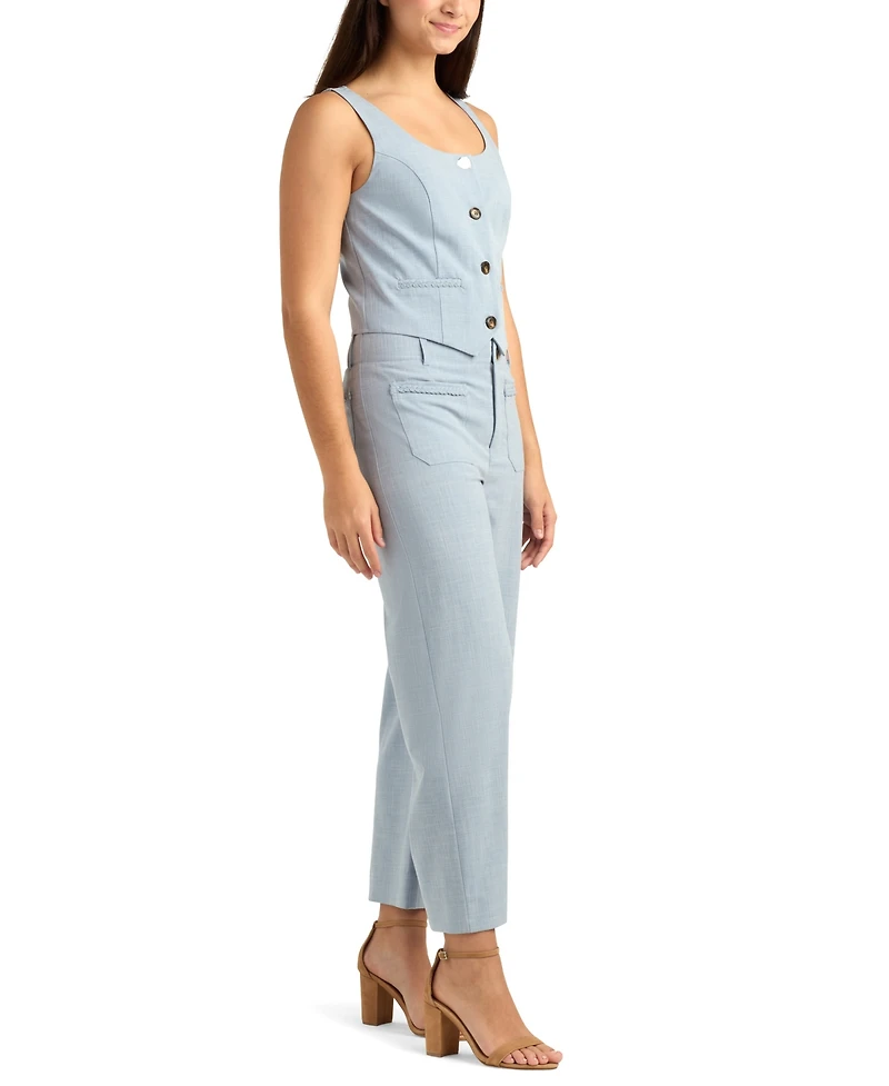 Bcx Juniors' Melange Suiting Button-Front Vest