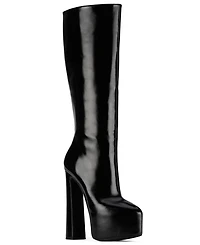 Jeffrey Campbell Women's Unleashed Hi Platform Knee-High Full-Zip Dress Boots