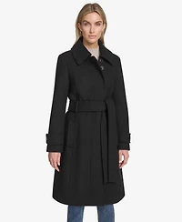 Andrew Marc Women's Lawley Wool Blend Belted Trench Coat