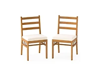 Slickblue Solid Acacia Wood Patio Chairs, Armless, Set of 2