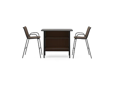 Slickblue Outdoor 3-Piece Bar Set with 2-Tier Storage and Footrest