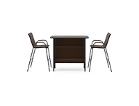 Slickblue Outdoor 3-Piece Bar Set with 2-Tier Storage and Footrest