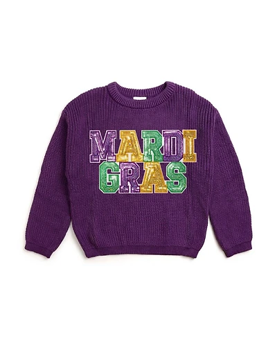Sweet Wink Big Girls Mardi Gras Knit Sweater