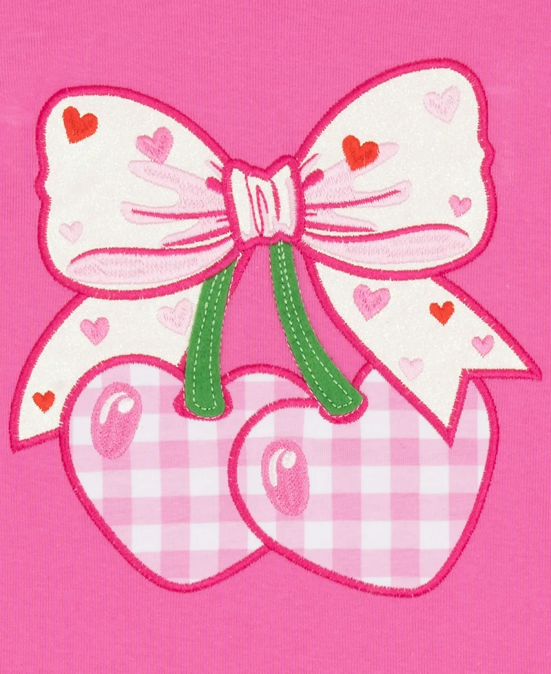 Rare Editions Girls' 2T-6X Cherry Heart Applique Top and Tutu Skirt, 2-Piece Set