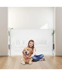 Cozito Retractable Baby Gate, 31.3 in Tall, Extends to 56.3 in Wide, Mesh Safety Gate w/ Security Lock, Trip-Free Walk-Through, Indoor/Outdoor