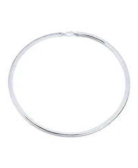 Bling Jewelry Contoured 6mm Snake Flexible Omega Chain Sterling Silver Choker Collar Necklace Made in Italy 16 Inch
