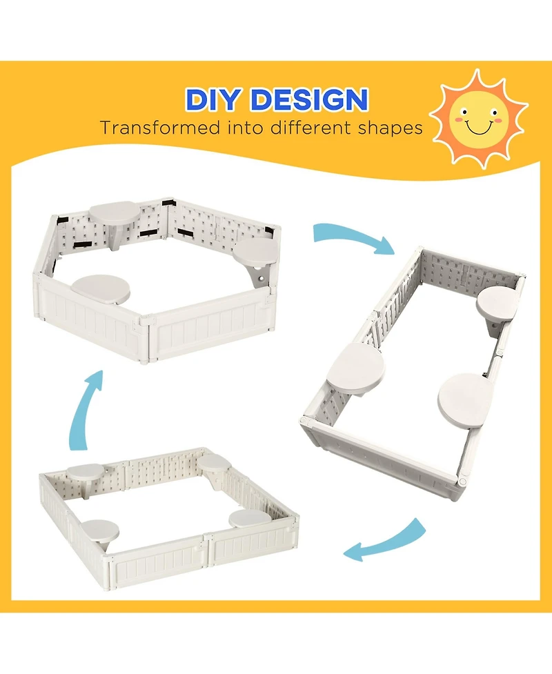 Outsunny Kids Outdoor Backyard box with Covering Liner, for 3-12 years old