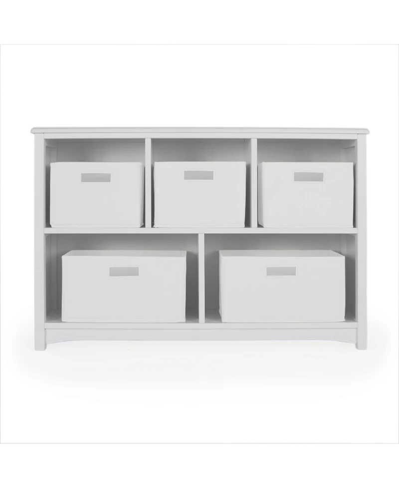 Guiedecraft Kids' Classic Bookshelf - White: Children's Wooden Playroom Shelving Bookcase for Toys, Cube Organizer and Cubby Storage