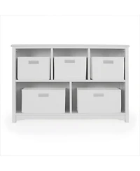 Guiedecraft Kids' Classic Bookshelf - White: Children's Wooden Playroom Shelving Bookcase for Toys, Cube Organizer and Cubby Storage