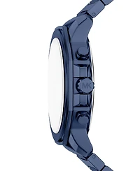 Michael Kors Men's Prescott Chronograph Blue Stainless Steel Watch, 44mm