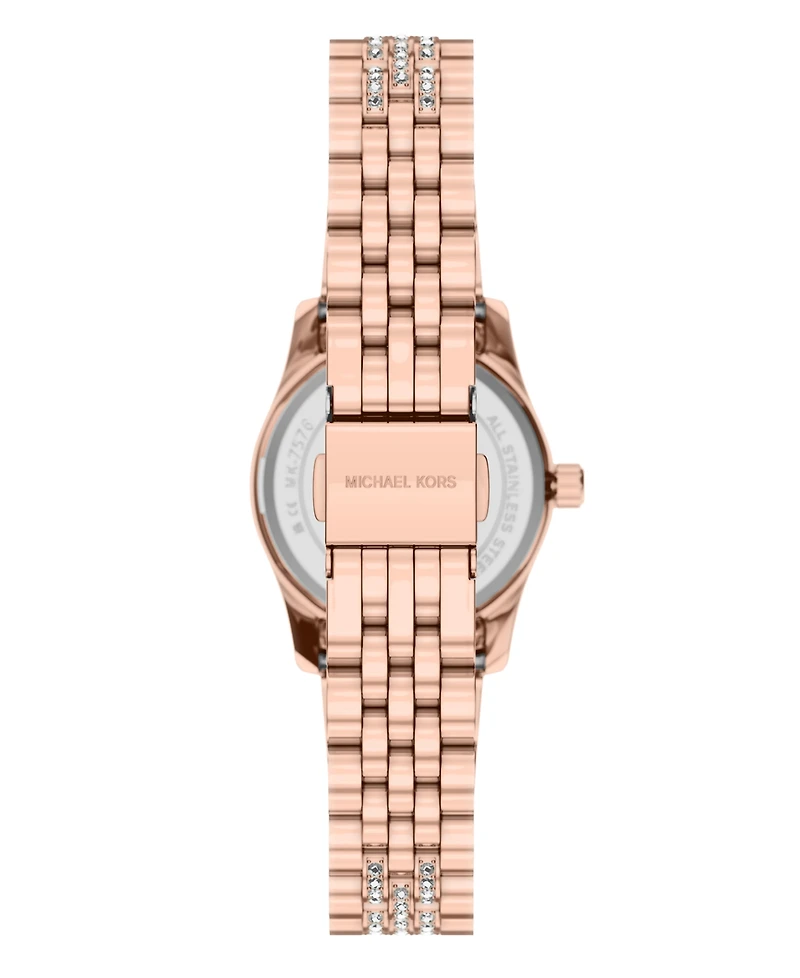 Michael Kors Women's Lexington Three-Hand Rose Gold-Tone Stainless Steel Watch, 26mm