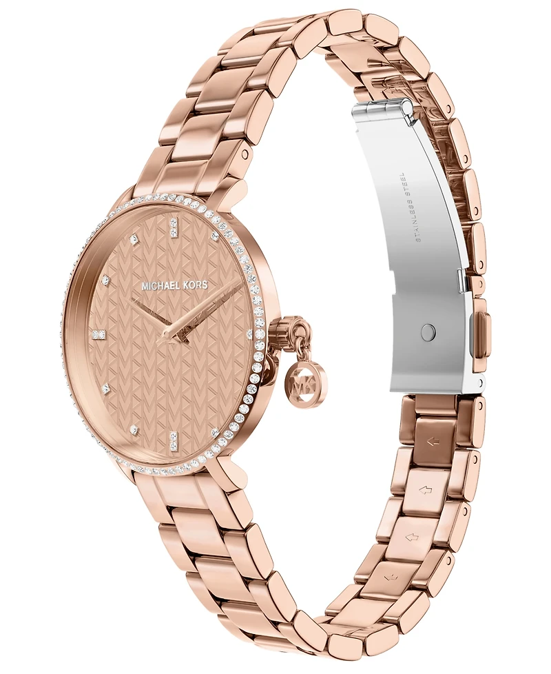 Michael Kors Women's Pyper Two-Hand Rose Gold-Tone Stainless Steel Watch, 32mm