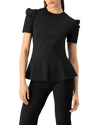 Ivonne Women's Short Sleeve Peplum Blouse