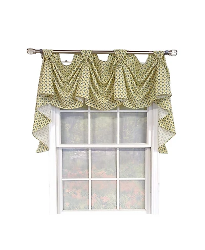 Rlf Home Little Treasure 3-s Victory 100% Cotton Tab Top Swag Window Curtain 54" x 25" Yellow