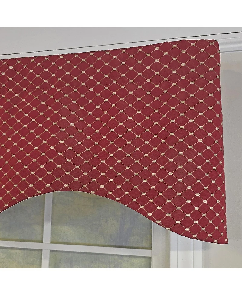 Rlf Home Passat Cornice 100% Cotton Rod Pocket Window Valance 50" x 17" Red