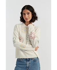 Chinti & Parker Women's Wool-Cashmere Garden Floral Sweater