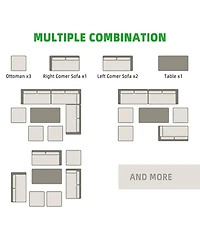 Gaomon 7-Piece Outdoor Patio Set with Wicker Rattan Dining Table