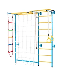 Mecale 7-in-1 Indoor Jungle Gym w/ Ladder, Pull-Up Bar, Rope & Rings