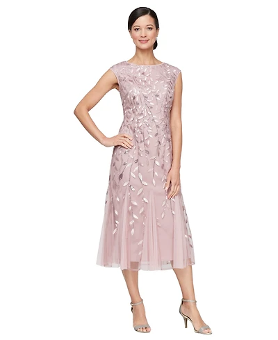 Alex Evenings Petite Embroidered Midi Dress