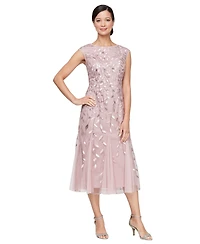 Alex Evenings Petite Embroidered Midi Dress
