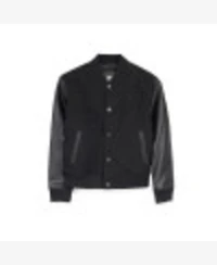 Xray Boy's Wool Varsity Bomber Jacket With Grainy Pu Sleevees Jackets