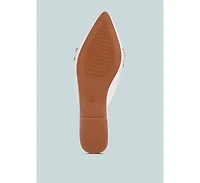 Astre Pearl Embellished Shimmer Mules