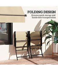 Outsunny Folding Patio Chairs Set of 2, Portable Camping Chairs,