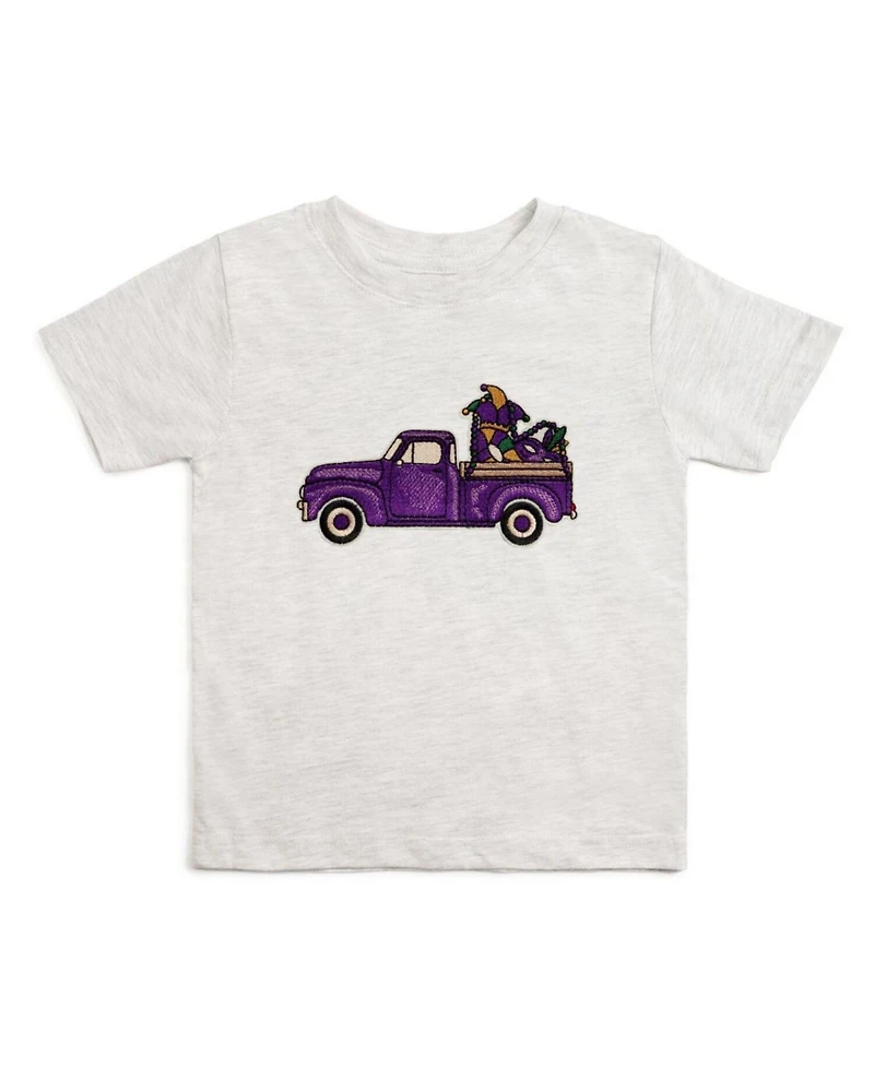 Sweet Wink Little Boys Mardi Gras Truck Patch Short Sleeve T-Shirt