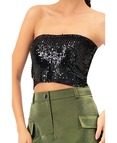 Ivonne Women's Sequin Tube Top