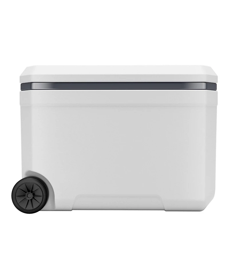 Mecale 45 Qt Wheeled Portable Cooler with Ice Retention, Heavy-Duty Handles and Cup Holder, Insulated Hard Cooler for Long Trips
