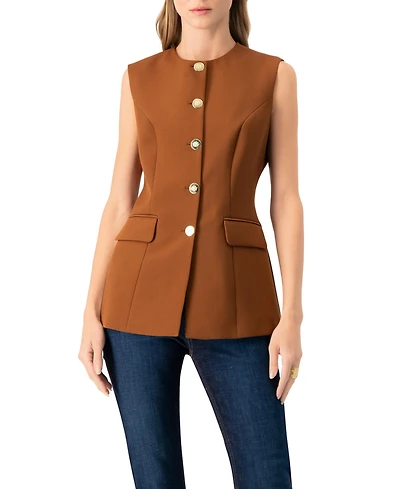 Ivonne Women's Solid Vest with Pockets