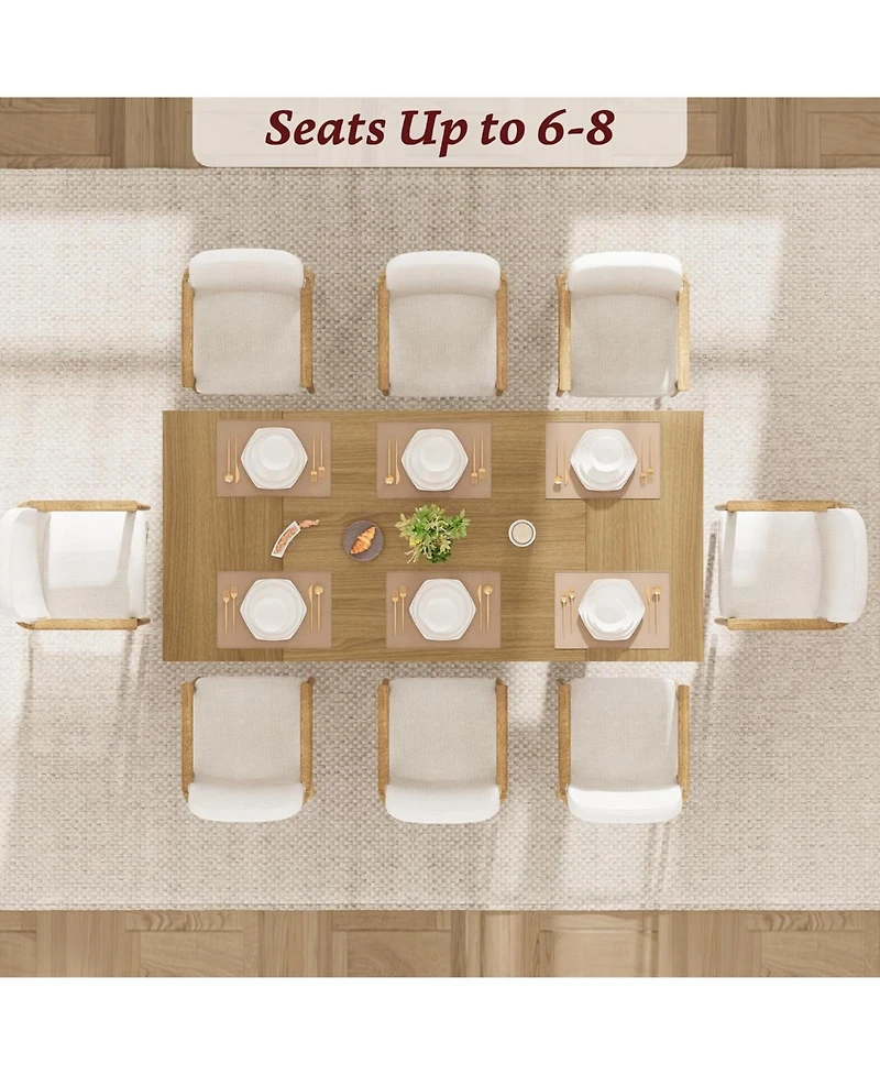 gaomon Kitchen Large Dining Table for 6 Farmhouse Kitchen Table for Dining Room, Home Office, Living Room
