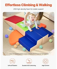 Mecale Foam Climbing Toys, 6-Piece Set, Pu Leather Soft Play Blocks, Indoor Climb & Crawl Set, Easy Clean, 6M-3Y