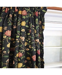Rlf Home NightFall 100% Cotton Rod Pocket Window Curtain set of 2 Panels 100" x 96" Black