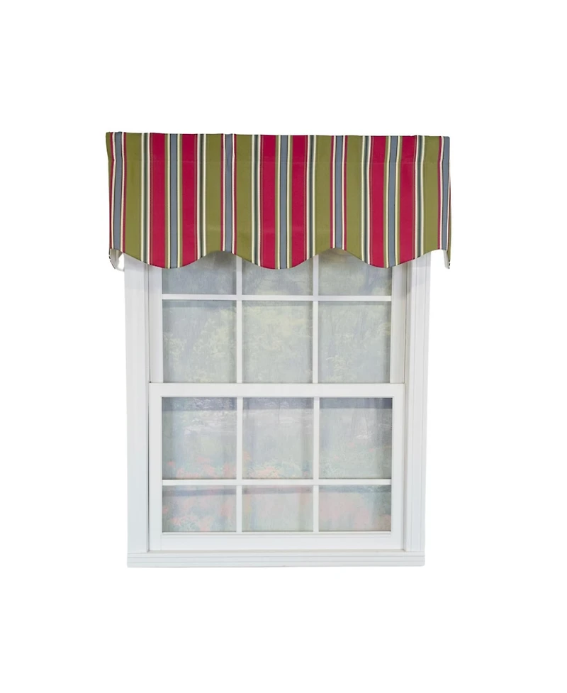 Rlf Home Nigel Stripe Regal 100% Cotton Rod Pocket Lined Window Valance 50" x 17" Multi