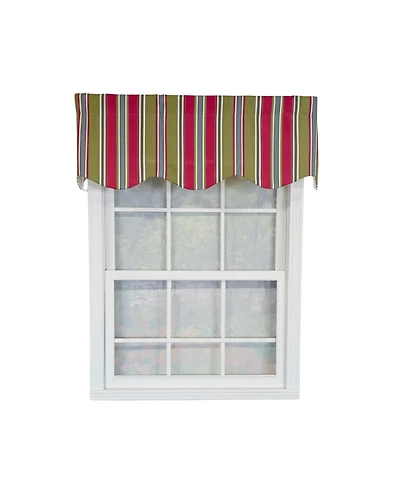 Rlf Home Nigel Stripe Regal 100% Cotton Rod Pocket Lined Window Valance 50" x 17" Multi