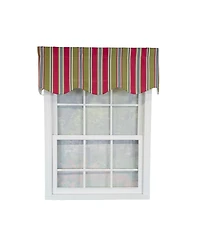 Rlf Home Nigel Stripe Regal 100% Cotton Rod Pocket Lined Window Valance 50" x 17" Multi