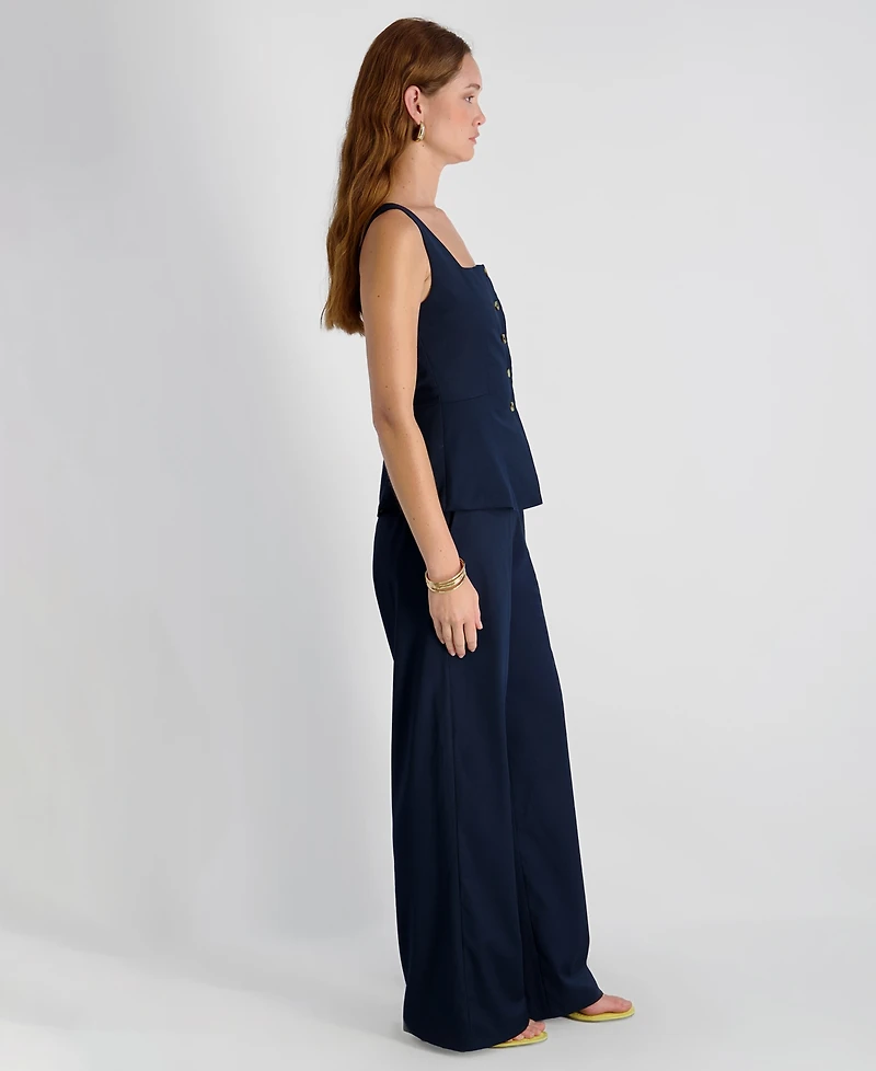 French Connection Women's Twill High Rise Relaxed Ankle Trousers