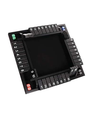 Gse Games & Sports Expert 4-Player Wooden Shut The Box Game Set. 10-Numbers Pub Dice Board with 8 Dice. 4-Way Set