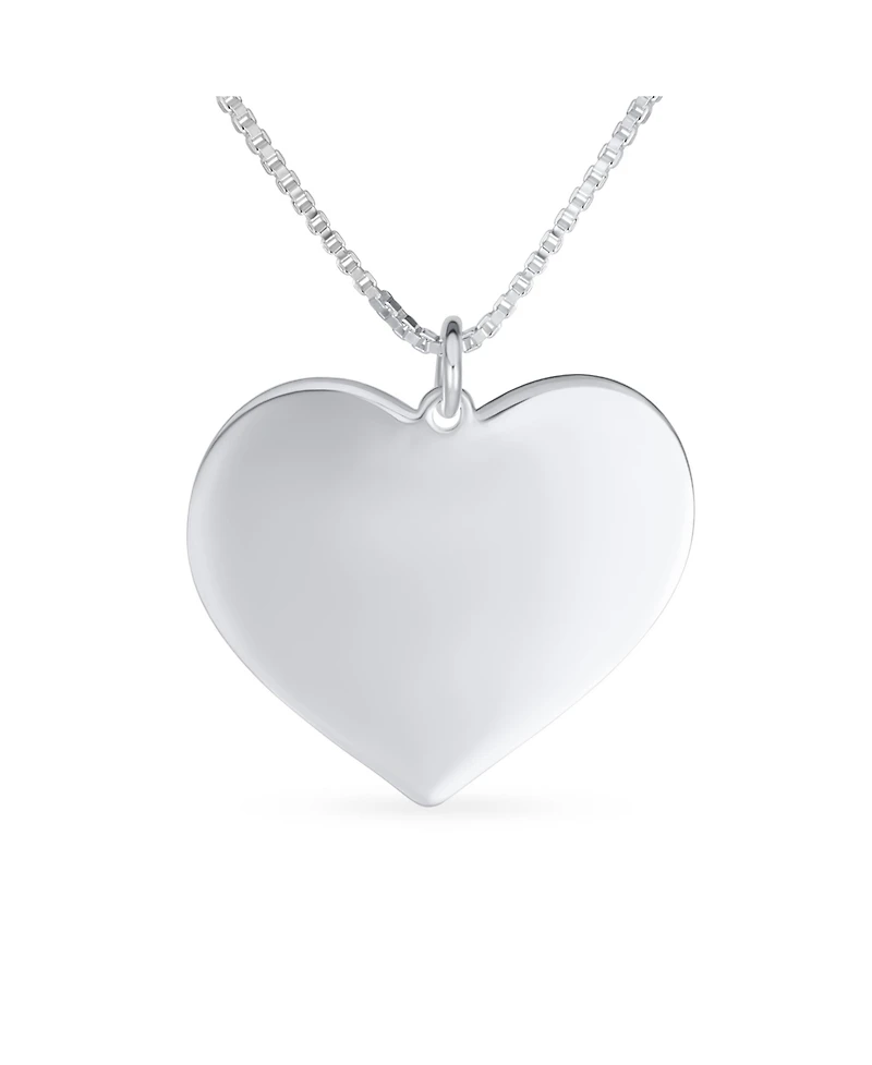 Bling Jewelry Pink Stripe Heart Words I love You Mom Heart Necklace Pendant Sterling Silver