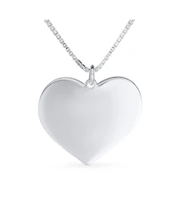 Bling Jewelry Pink Stripe Heart Words I love You Mom Heart Necklace Pendant Sterling Silver